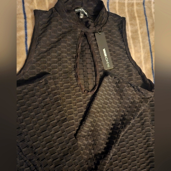 Fashion Nova Sarah Textured Maxi Dress Black-NWT - Picture 4 of 4